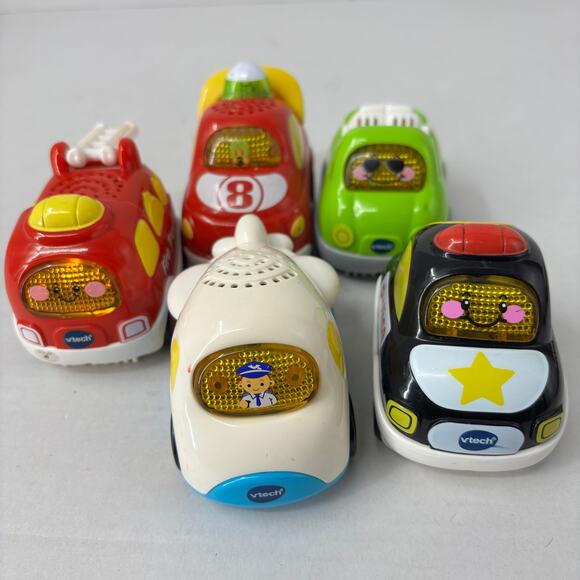 VTech 5 Go Go Smart Wheels Ariplane Police Fire Truck Convertible Race Car Works - Picture 5 of 10